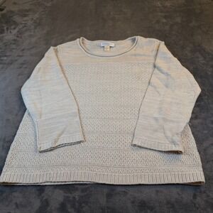 Christopher & Banks Petite Beige Knit Sweater Top Long Sleeve Womens Extra Large
